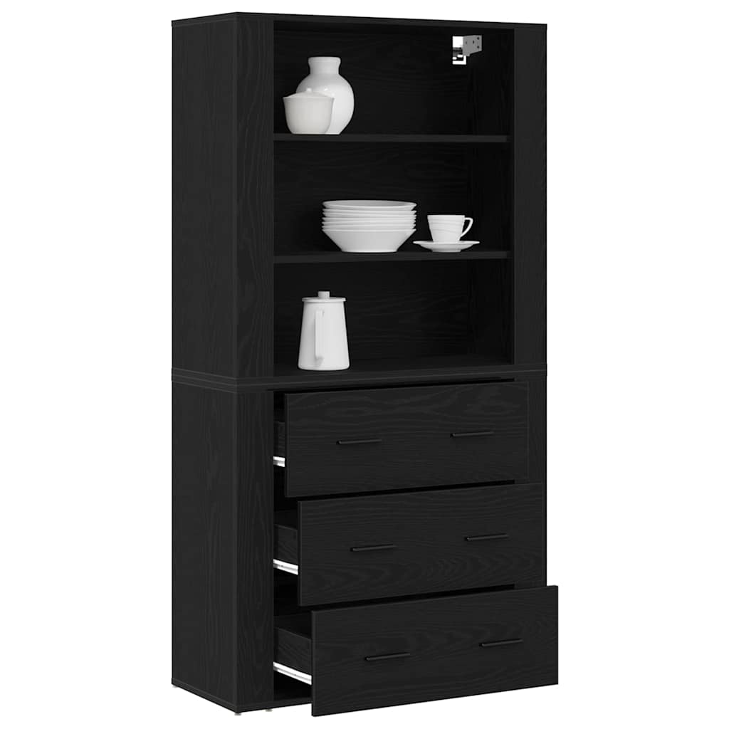 Magasfiú Fekete tölgy 80 x 33 x 150 cm Szerelt Fa