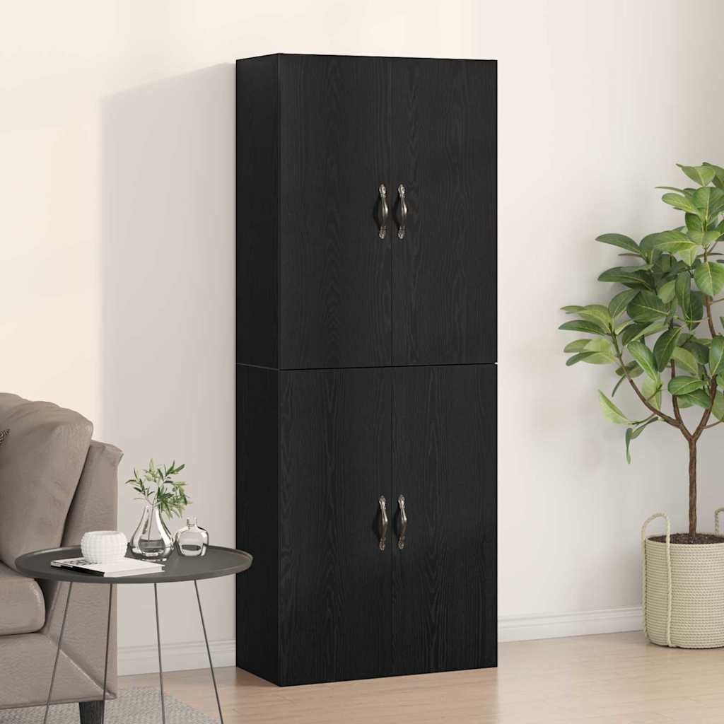 Fali szekrény 2 db Fekete tölgy 69,5 x 34 x 90 cm Szerelt Fa