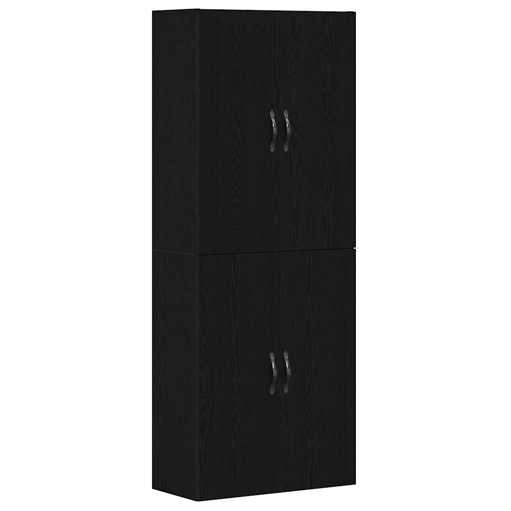 Fali szekrény 2 db Fekete tölgy 69,5 x 34 x 90 cm Szerelt Fa