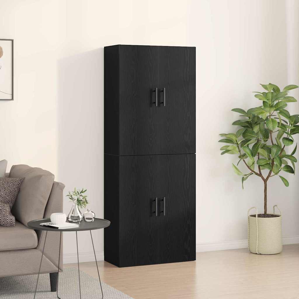 Fali szekrény 2 db Fekete tölgy 69,5 x 34 x 90 cm Szerelt Fa