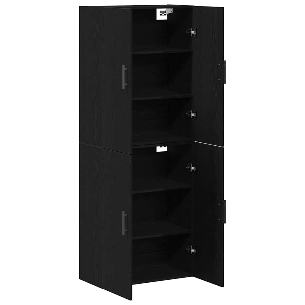 Fali szekrény 2 db Fekete tölgy 69,5 x 34 x 90 cm Szerelt Fa