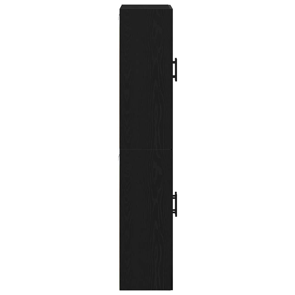 Fali szekrény 2 db Fekete tölgy 69,5 x 34 x 90 cm Szerelt Fa