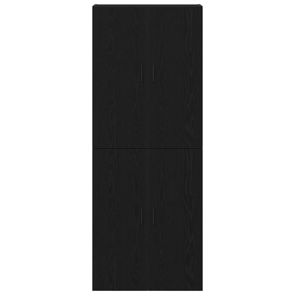 Fali szekrény 2 pcs Fekete tölgy 69,5 x 34 x 90 cm Szerelt Fa