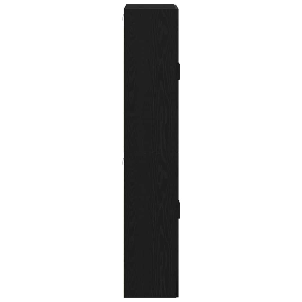 Fali szekrény 2 pcs Fekete tölgy 69,5 x 34 x 90 cm Szerelt Fa