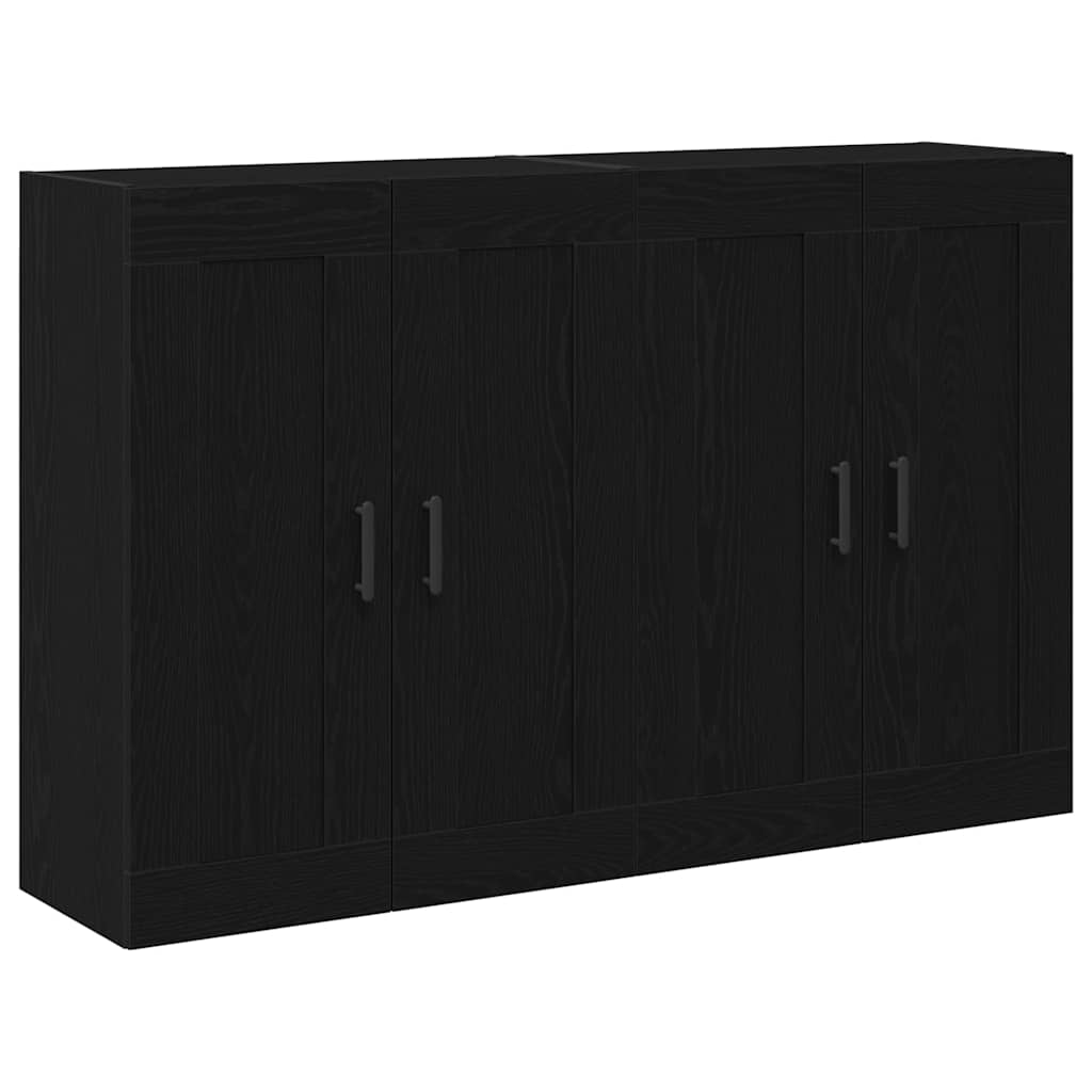 Fali szekrény 2 db Fekete tölgy 69,5 x 34 x 90 cm Szerelt Fa
