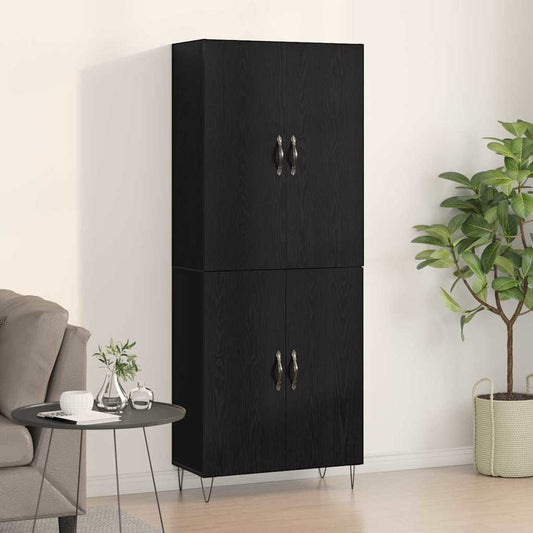 Magasfiú 2 pcs Fekete tölgy RÉtegelt fa és üveg
