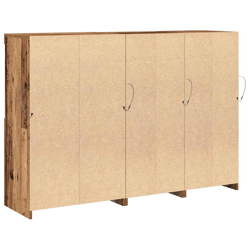 LED tálaló Öreg fa 142,5 x 37 x 100 cm Szerelt Fa