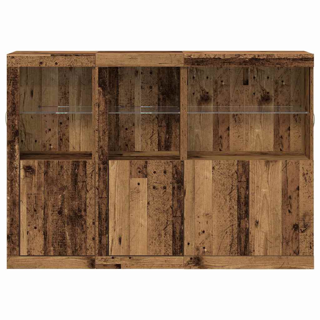 LED tálaló Öreg fa 142,5 x 37 x 100 cm Szerelt Fa
