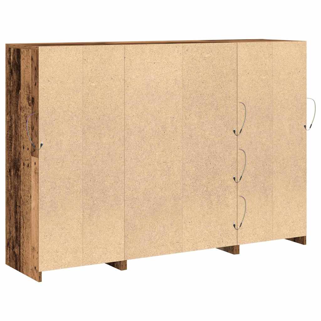 LED tálaló Öreg fa 142,5 x 37 x 100 cm Faanyag