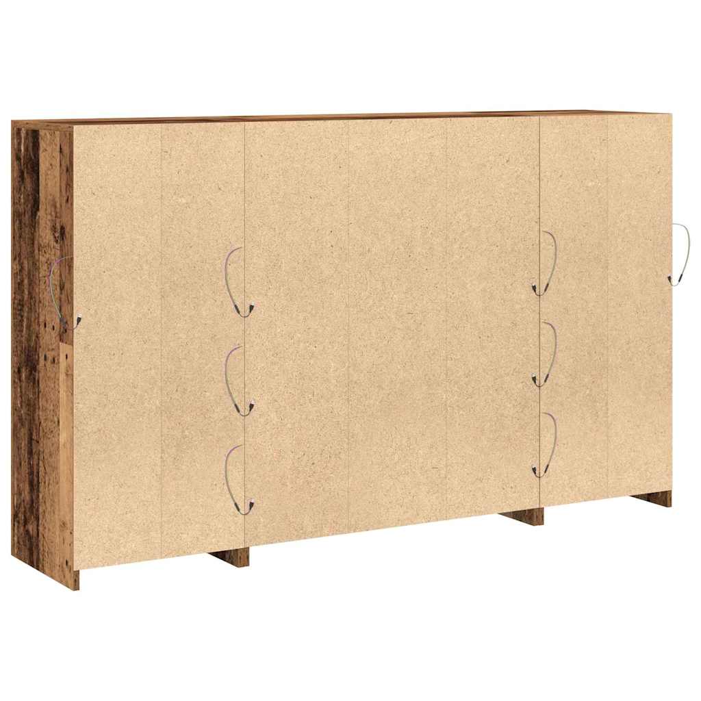 LED tálaló LED -es lámpákkal Öreg fa 163 x 37 x 100 cm Faanyag