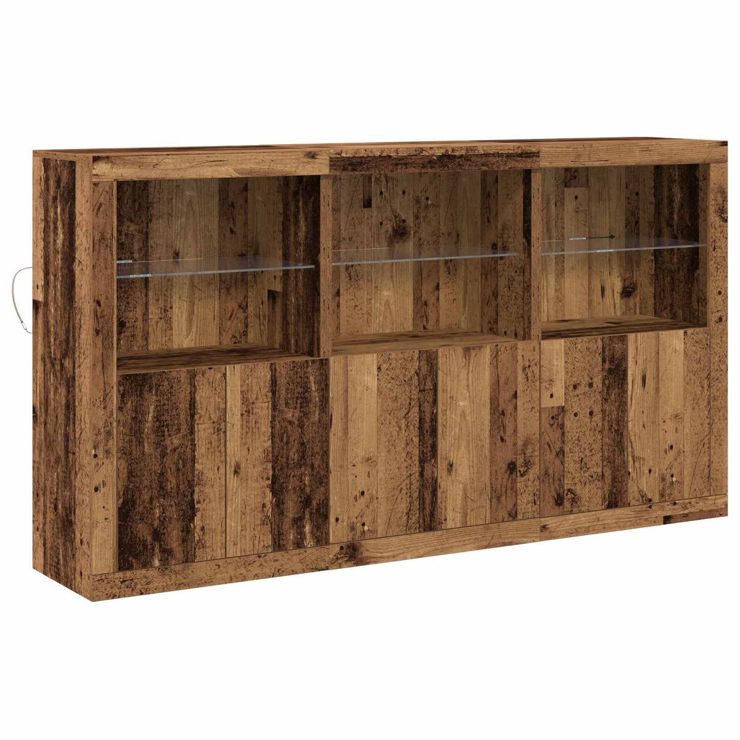 LED tálaló Öreg fa 181,5 x 37 x 100 cm Faanyag