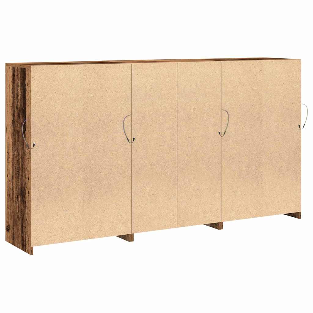 LED tálaló Öreg fa 181,5 x 37 x 100 cm Faanyag