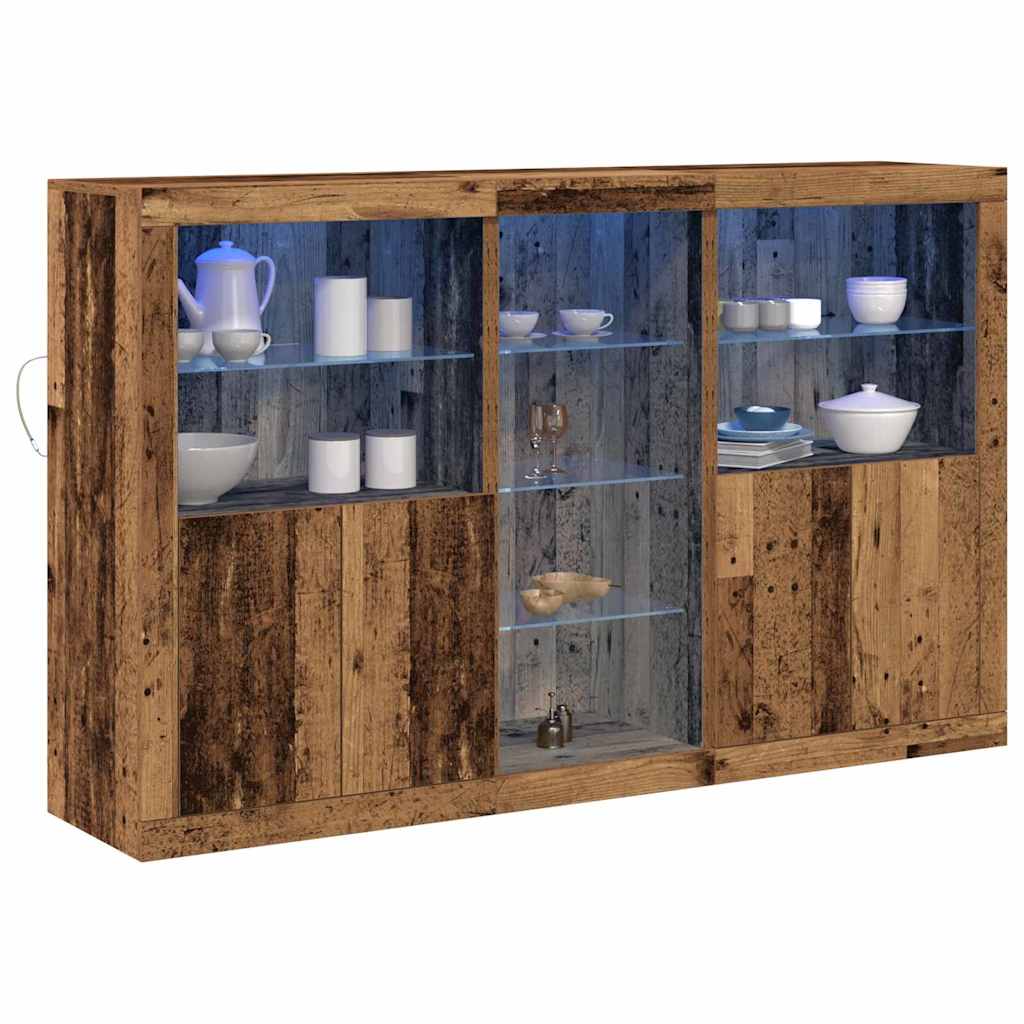 LED tálaló Öreg fa 162 x 37 x 100 cm Szerelt Fa