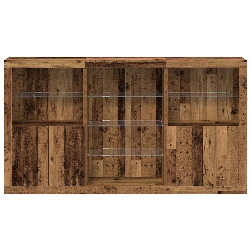 LED tálaló Öreg fa 181,5 x 37 x 100 cm Faanyag