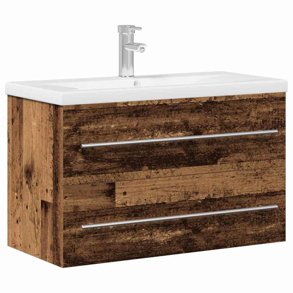 Fürdőszobai mosdószekrény fiókkal Öreg fa 80 x 38,5 x 48 cm