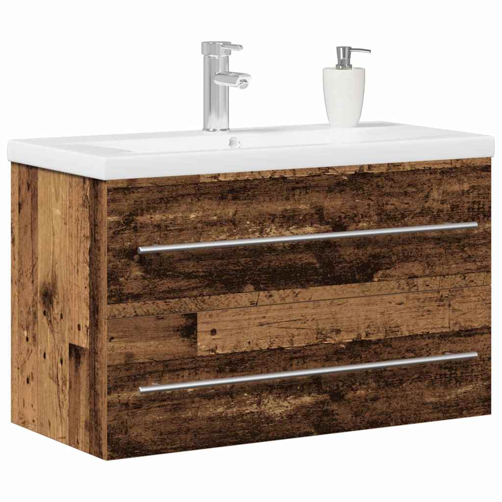 Fürdőszobai mosdószekrény fiókkal Öreg fa 80 x 38,5 x 48 cm