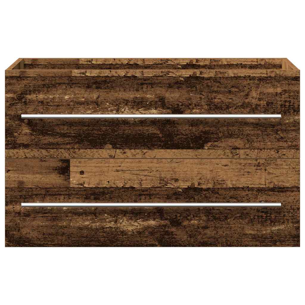 Fürdőszobai mosdószekrény 2 pcs Öreg fa 80 x 38,5 x 48 cm
