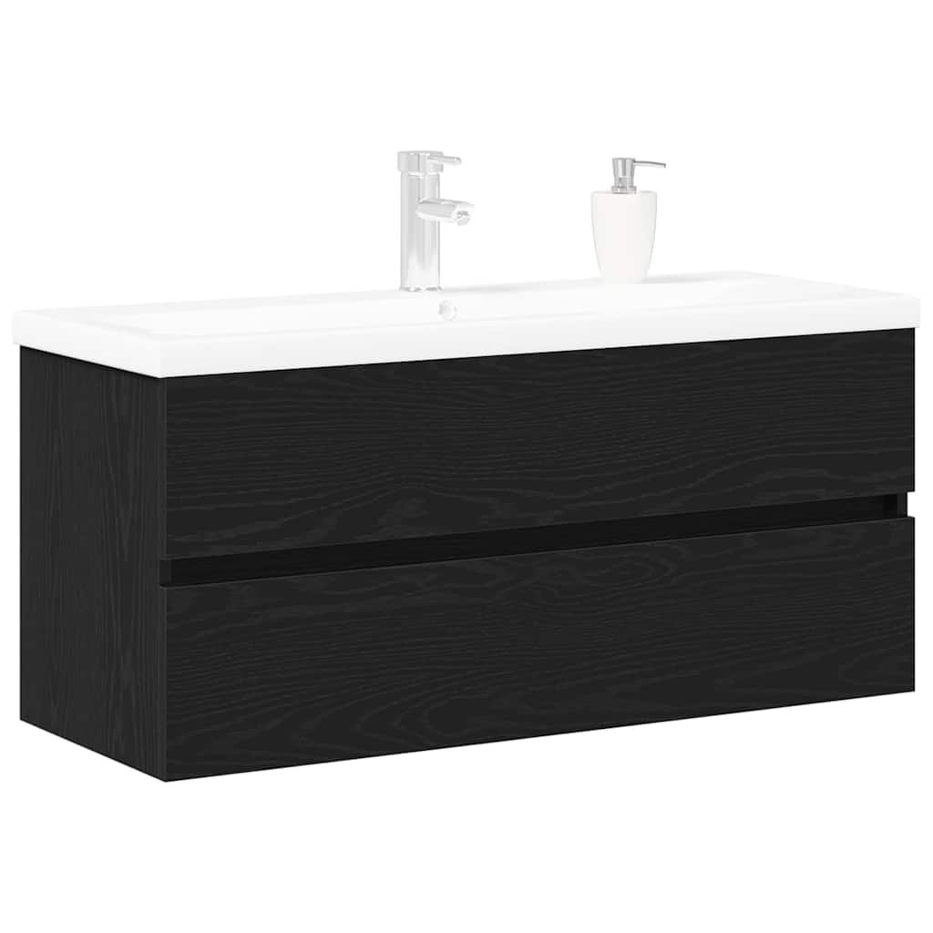 Fürdőszobai mosdószekrény Fekete tölgy 90 x 39 x 62 cm Faanyag