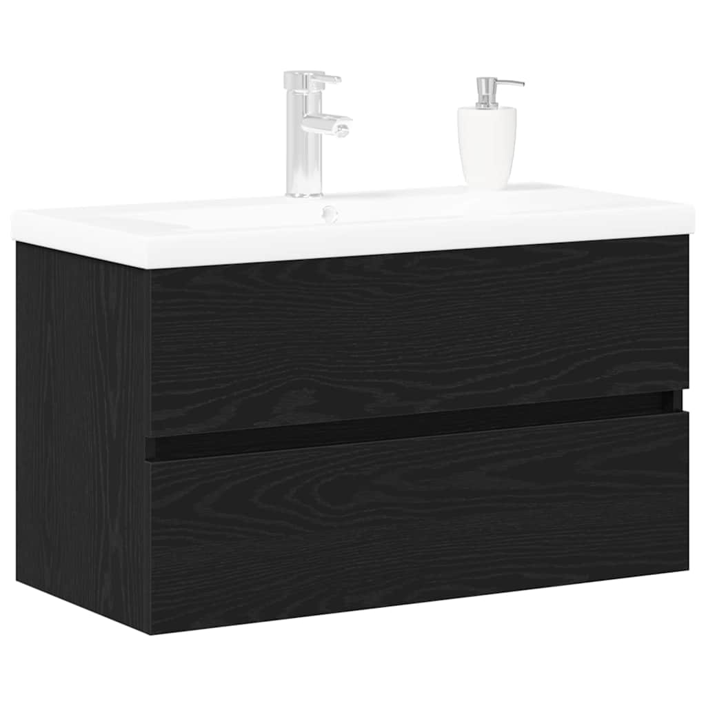 Fürdőszobai mosdószekrény Fekete tölgy 80 x 39 x 62 cm