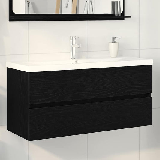 Fürdőszobai mosdószekrény Fekete tölgy 100 x 39 x 62 cm Faanyag