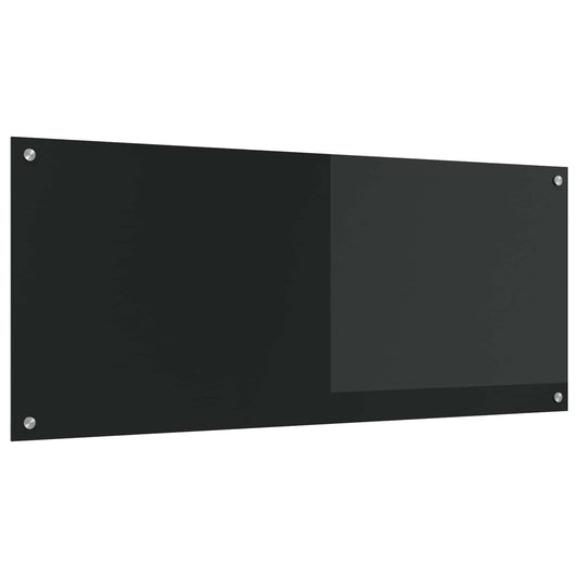 Konyhai hátfal Fekete 120 x 50 cm edzett üveg