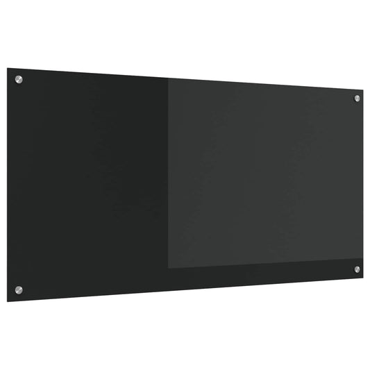 Konyhai hátfal Fekete 120 x 60 cm edzett üveg