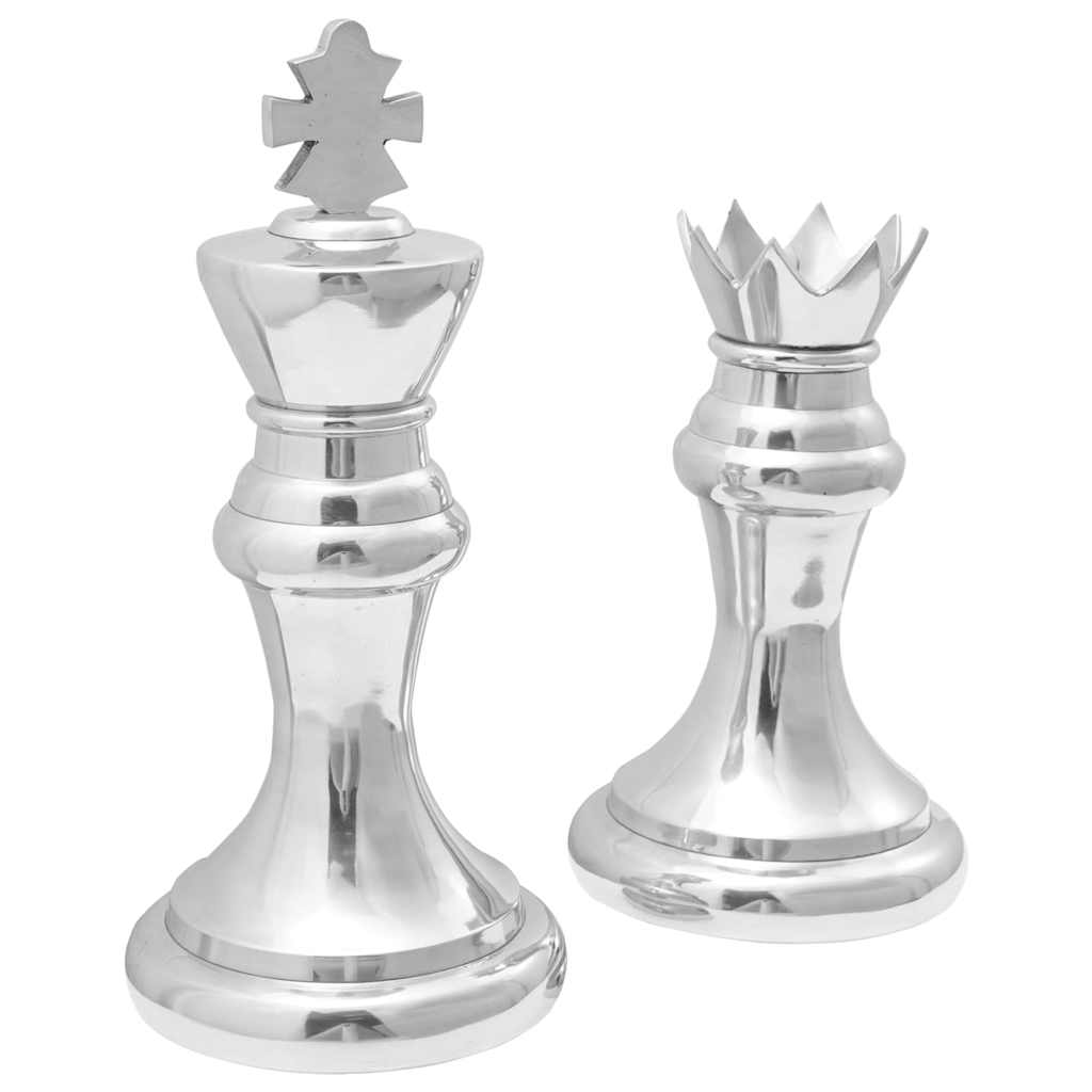 Szobrok 2 pcs Ezüst 17 x 17 x 42 cm Alumínium