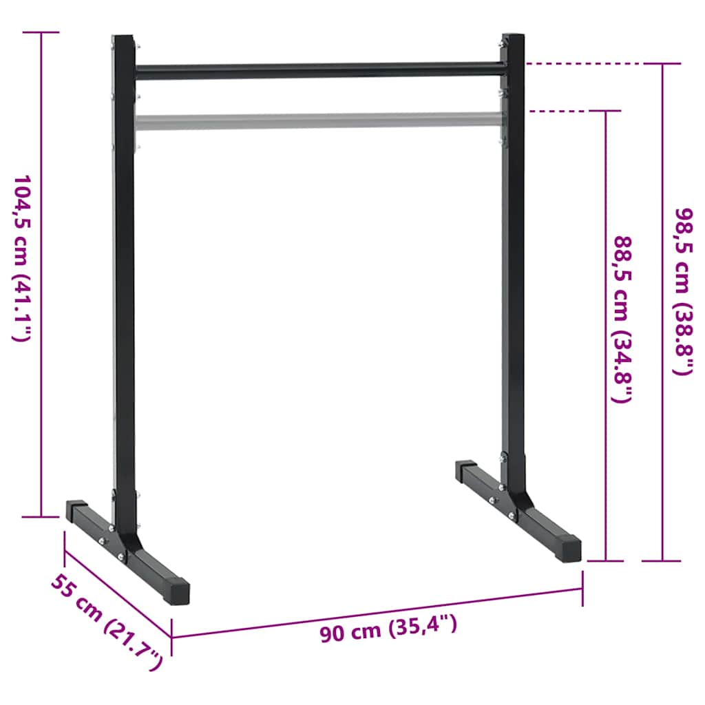 Lepedő állomás 2 db Fekete 55 x 90 x 104.5 cm Porszórt acél