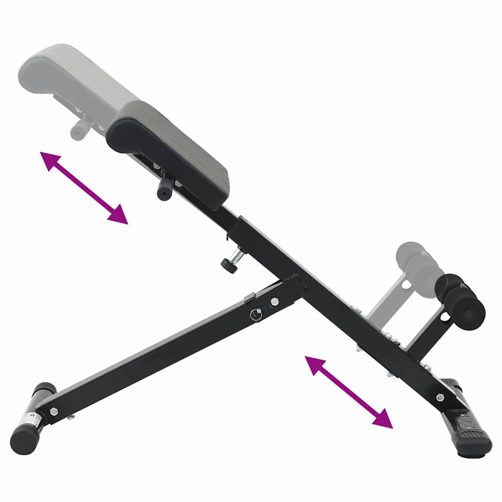 Hyperextension pad Fekete 100,5 x 70 x 78 cm Porszórt acél