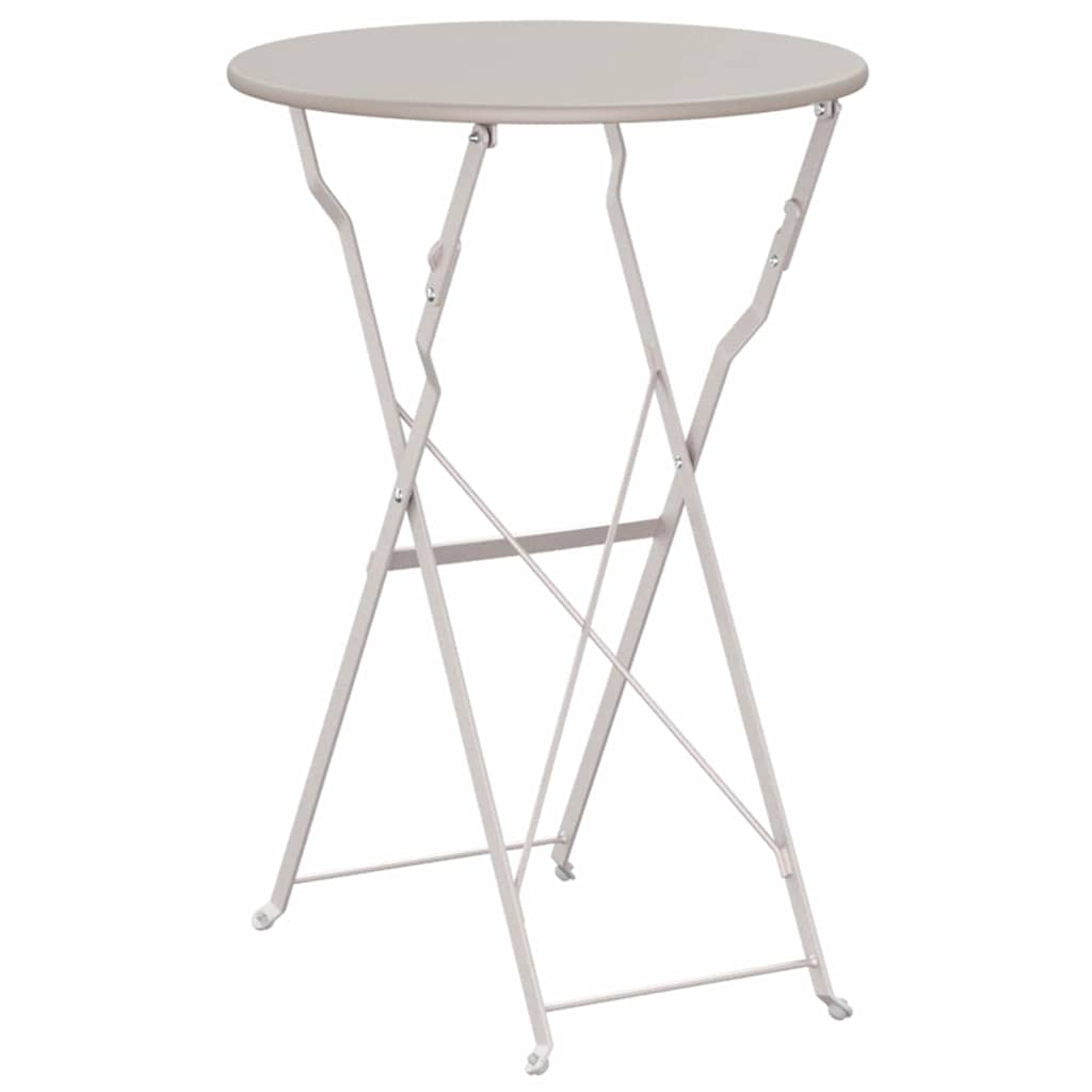 Bisztróasztal Bézs Ø 50 x 71 cm Porfestett acél