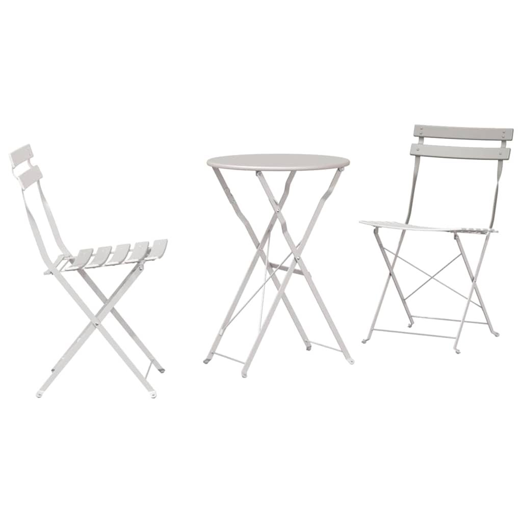 Összecsukható Bistro Szett 3 pcs Bézs Acél