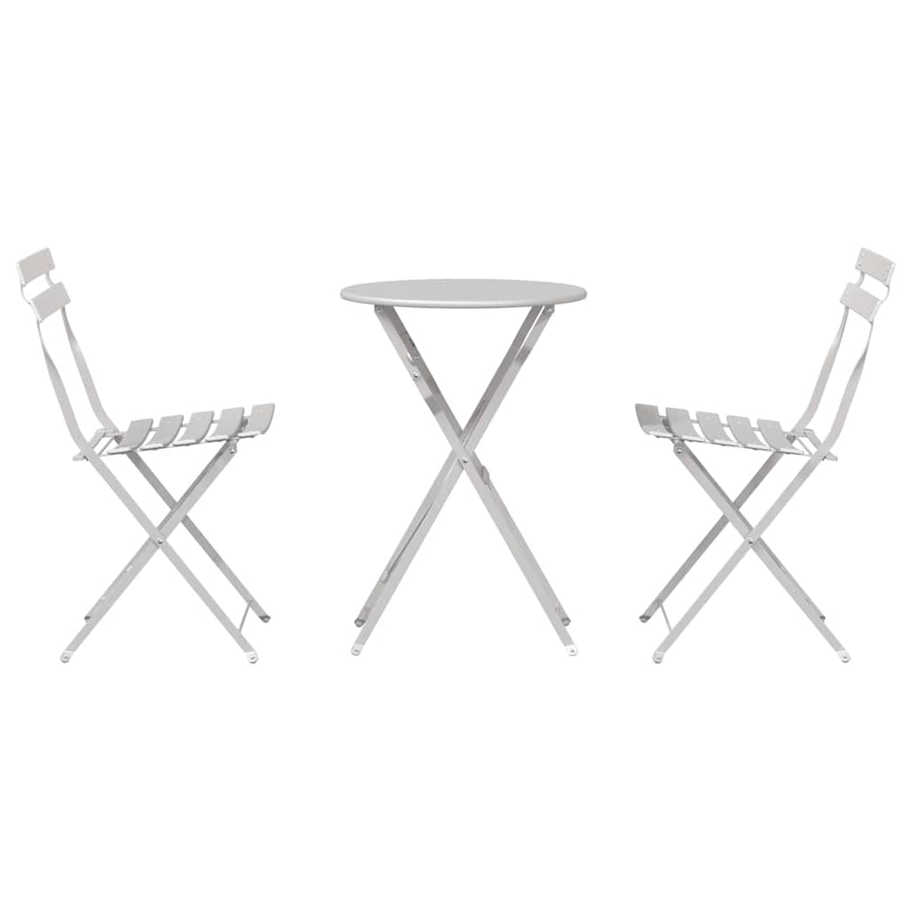 Összecsukható Bistro Szett 3 pcs Bézs Acél