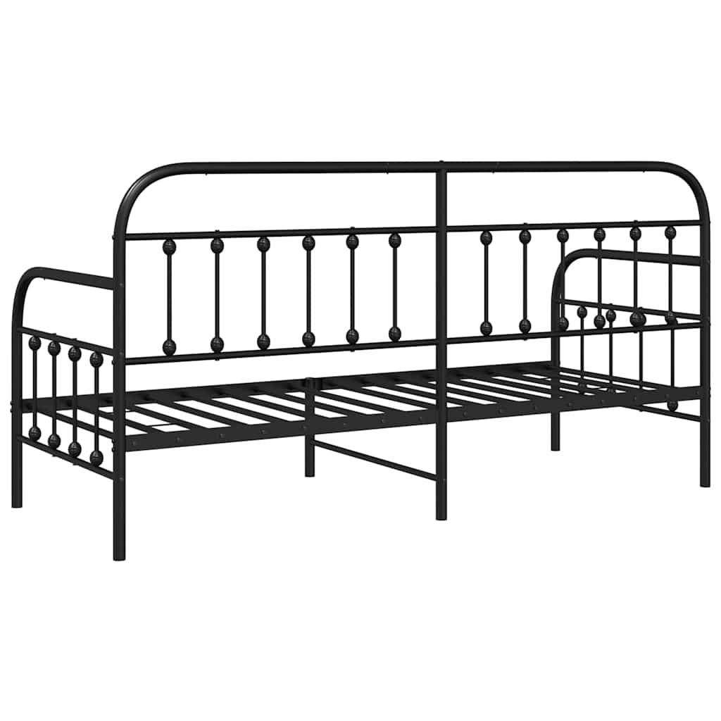 Nappali ágykeret Fekete 75 x 190 cm Porszórt acél