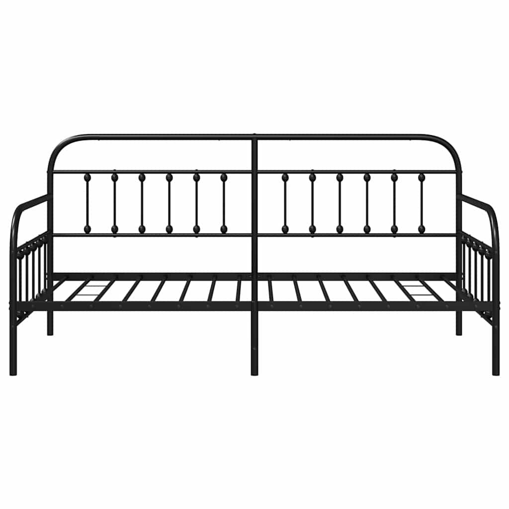 Nappali ágykeret Fekete 90 x 200 cm Porszórt acél