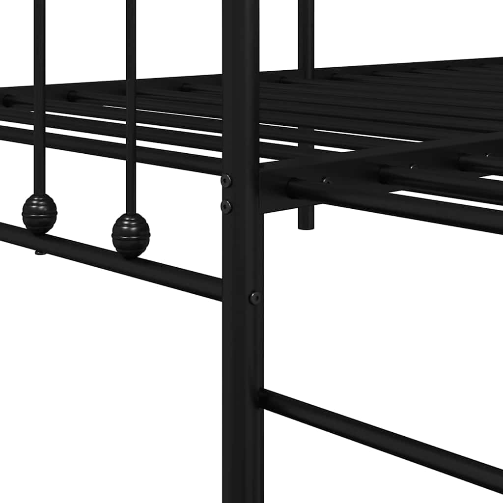 Nappali ágykeret Fekete 90 x 200 cm Porszórt acél