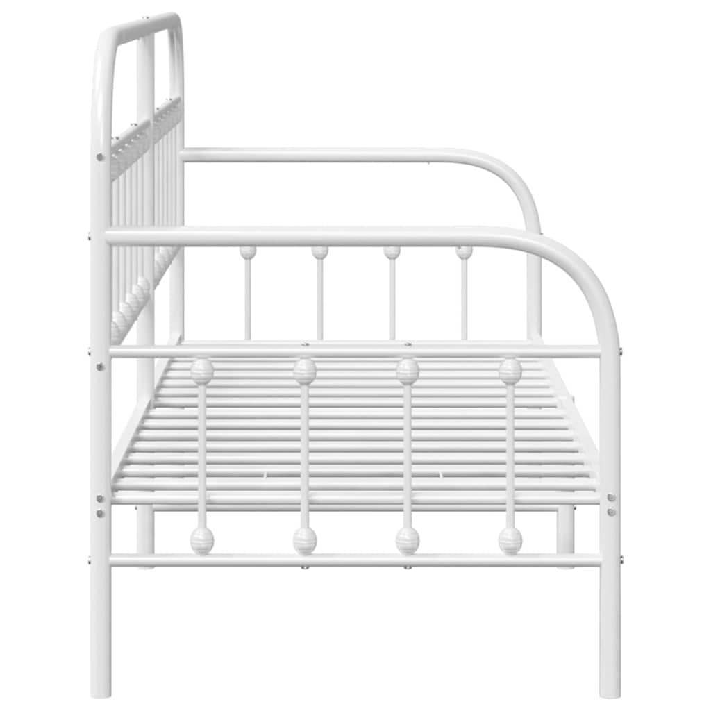 Nappali ágykeret Fehér 75 x 190 cm Porszórt acél