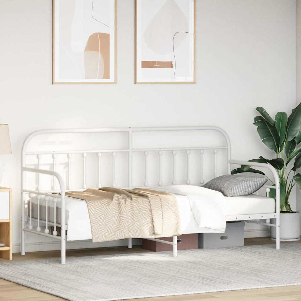 Nappali ágykeret Fehér 80 x 200 cm Porszórt acél