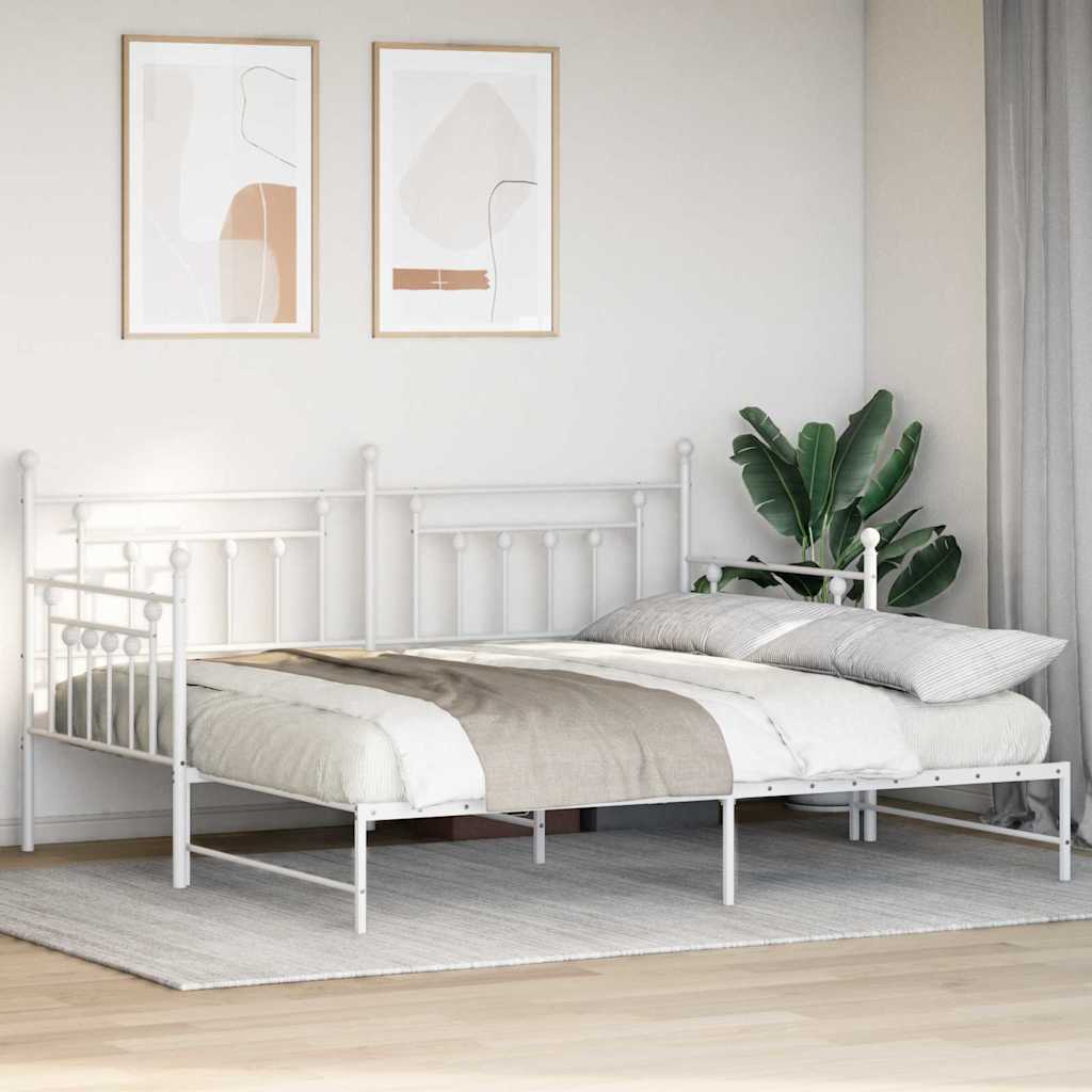 Nappali ágykeret Fehér 90 x 200 cm Acél