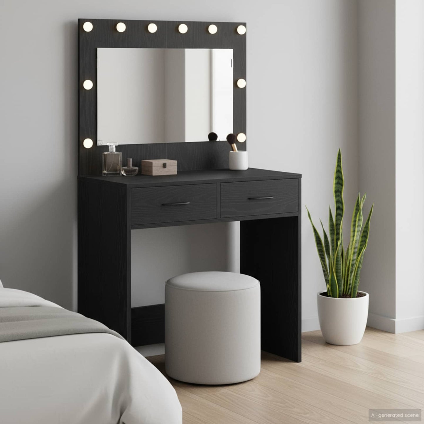 Öltözködőasztal fiókkal Fekete tölgy 78,5 x 41 x 135 cm Faanyag