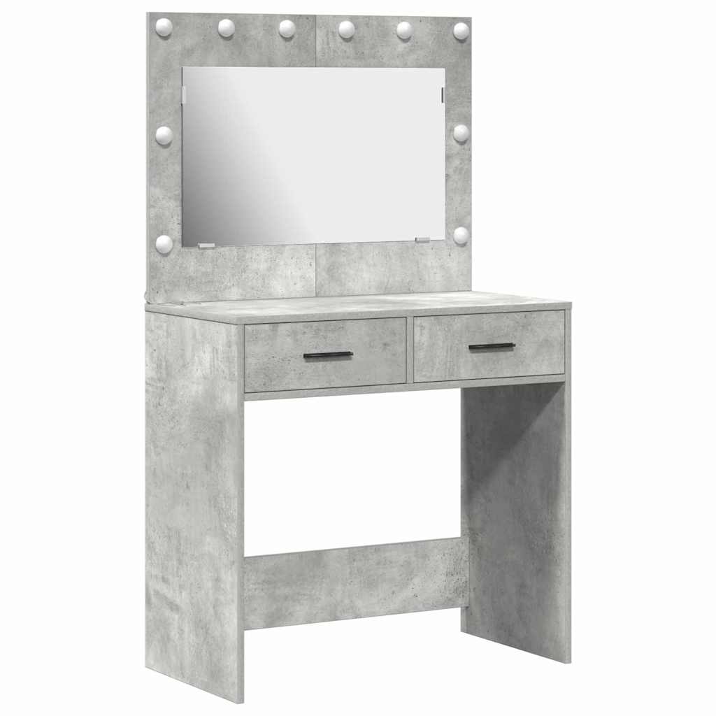 Öltözködőasztal Beton Szürke 78,5 x 41 x 135 cm Szerelt Fa