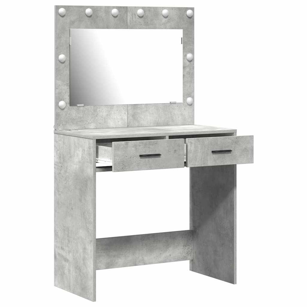 Öltözködőasztal Beton Szürke 78,5 x 41 x 135 cm Szerelt Fa