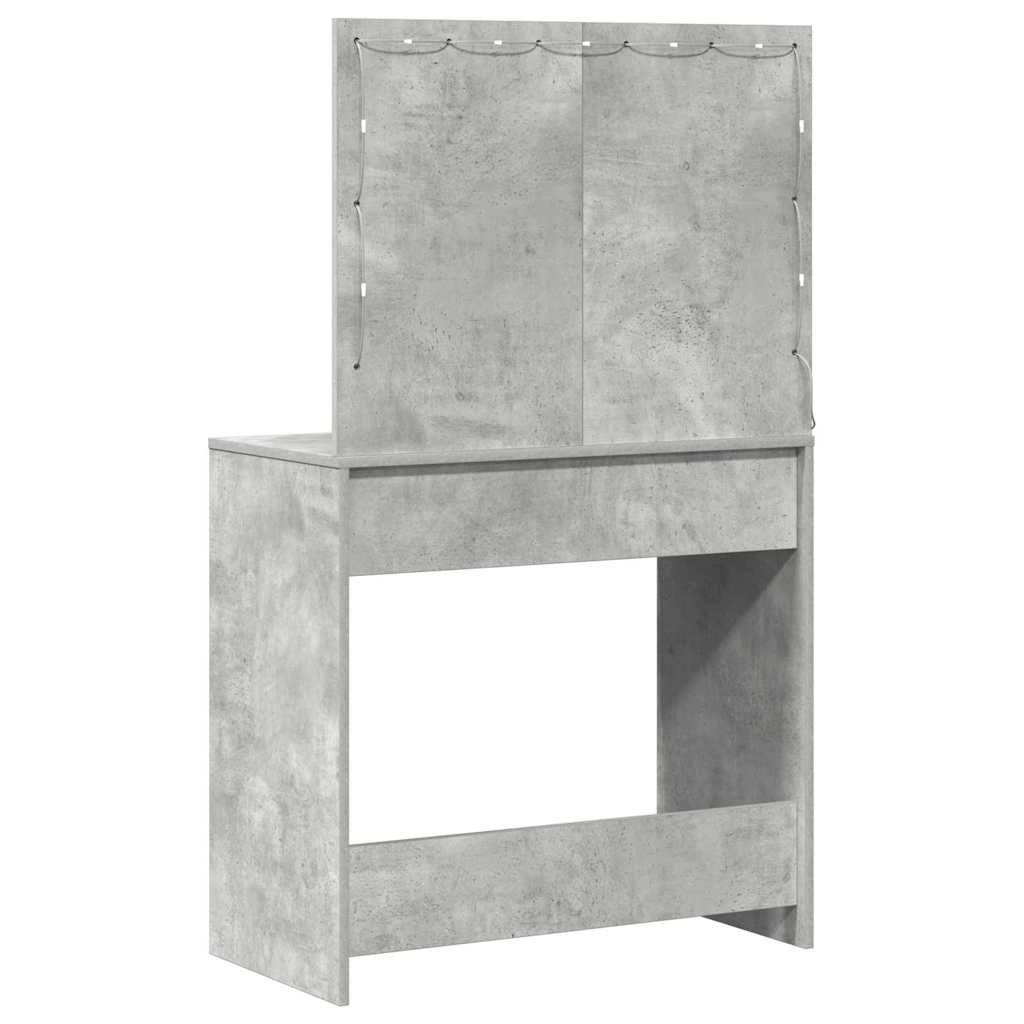 Öltözködőasztal Beton Szürke 78,5 x 41 x 135 cm Szerelt Fa
