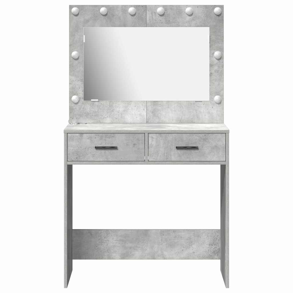 Öltözködőasztal Beton Szürke 78,5 x 41 x 135 cm Szerelt Fa