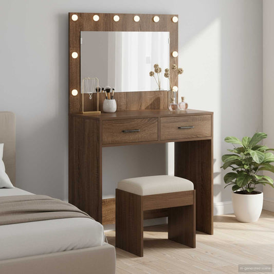 Öltözködőasztal fiókkal Barna Tölgy 78,5 x 41 x 135 cm Faanyag