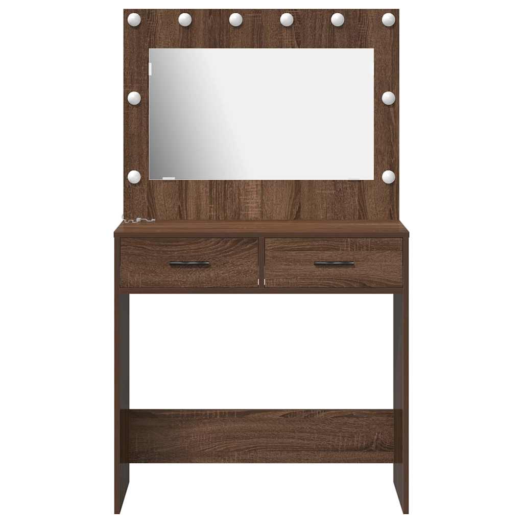 Öltözködőasztal Barna Tölgy 78,5 x 41 x 135 cm Szerelt Fa