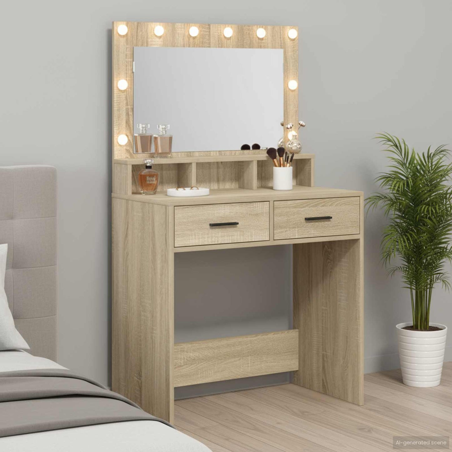 Öltözködőasztal Sonoma tölgy 79 x 41 x 135 cm Szerelt Fa