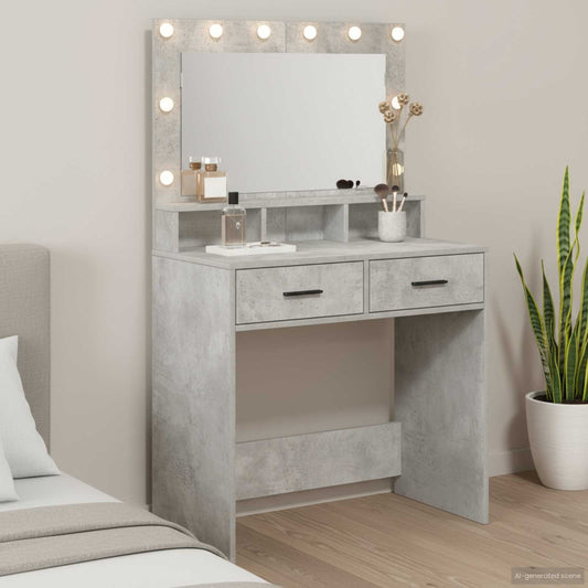 Öltözködőasztal fiókkal Beton Szürke 79 x 41 x 135 cm Faanyag