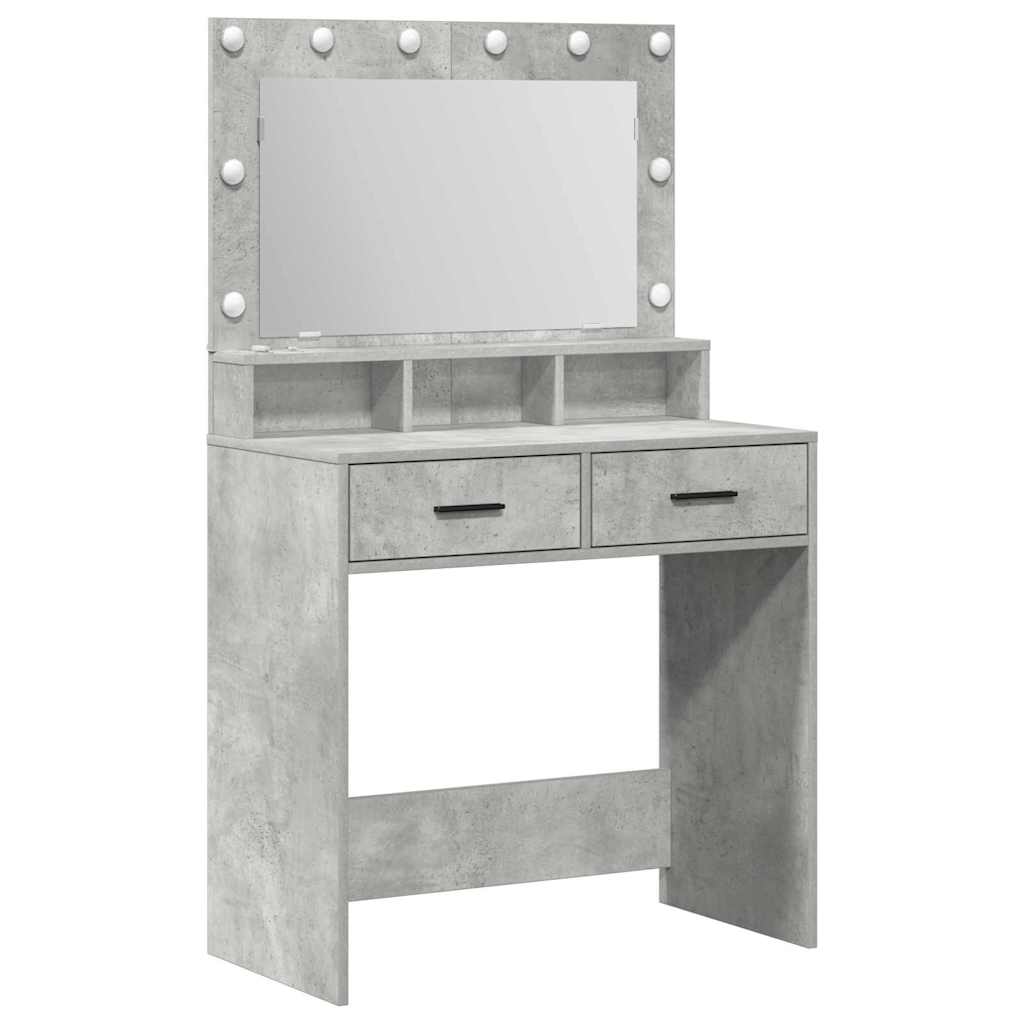 Öltözködőasztal Beton Szürke 79 x 41 x 135 cm Szerelt Fa