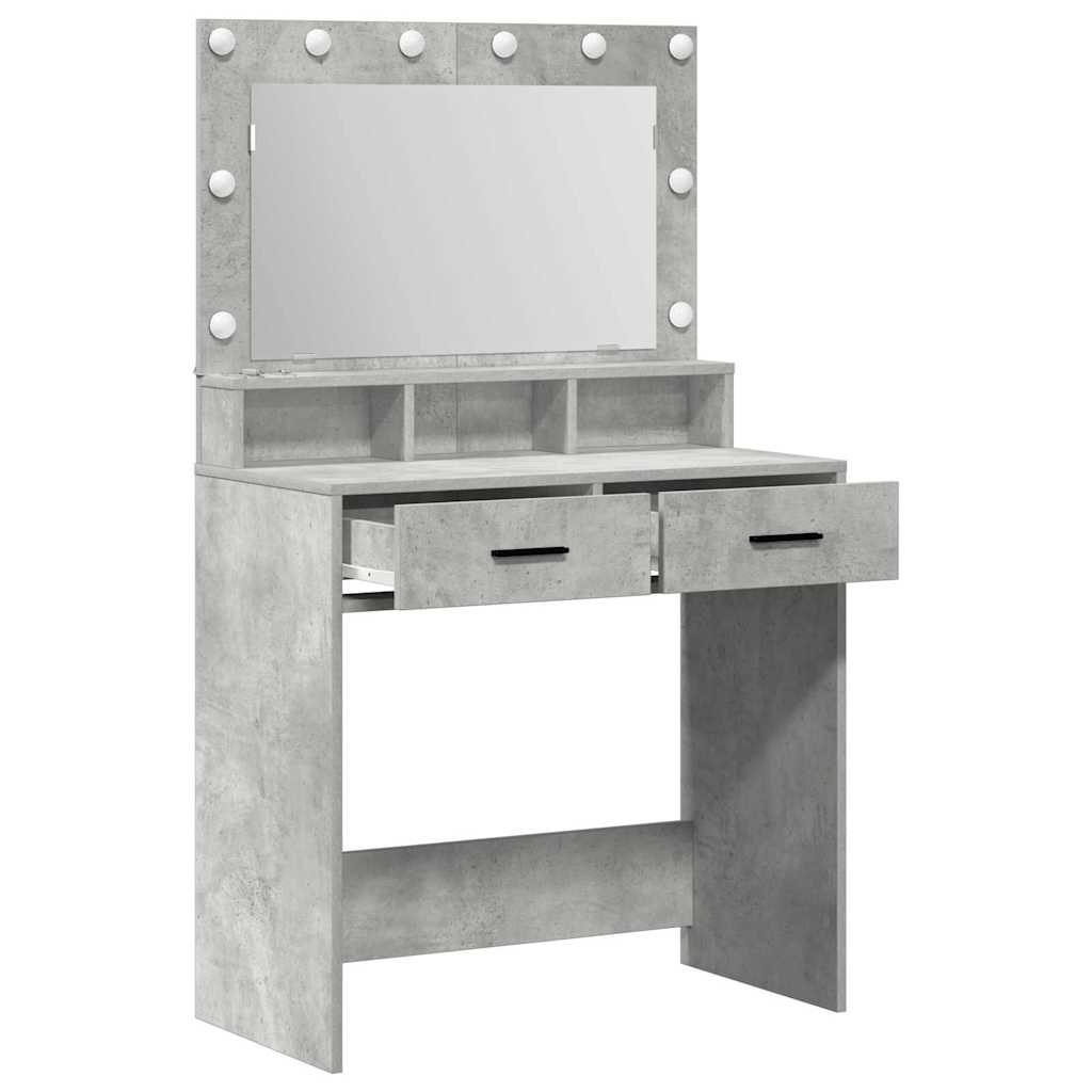 Öltözködőasztal Beton Szürke 79 x 41 x 135 cm Szerelt Fa