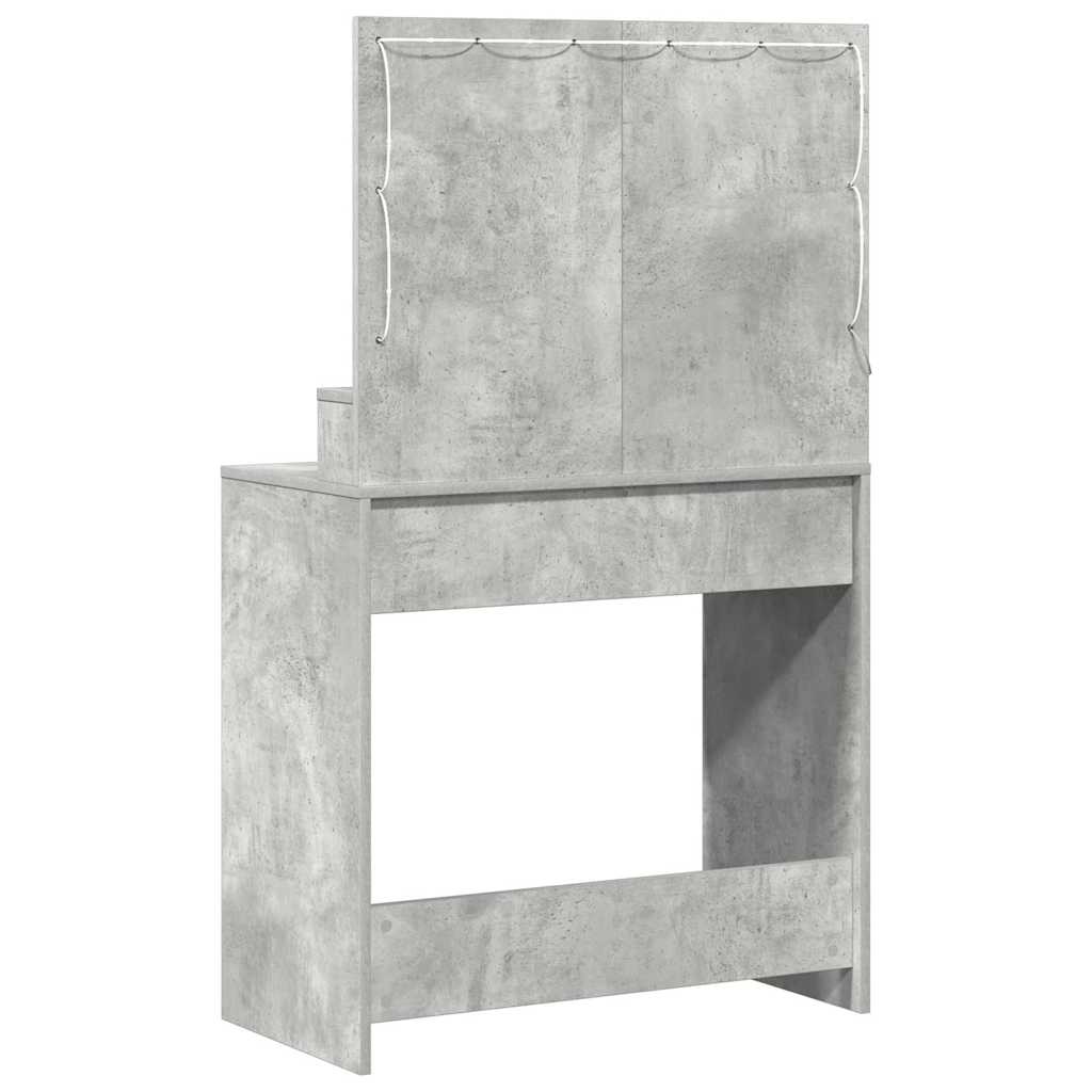 Öltözködőasztal Beton Szürke 79 x 41 x 135 cm Szerelt Fa